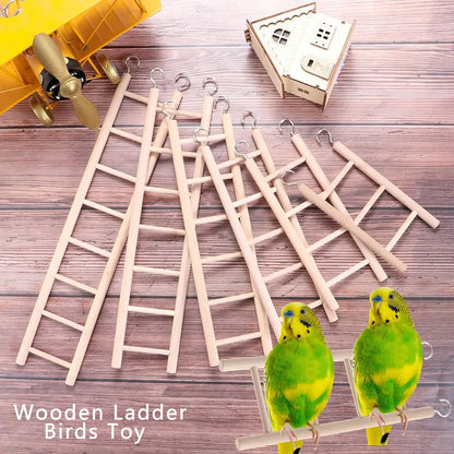 DIY Handcrafted Birdcage Wood Parrot Climbing Ladder – Hamster Toy and Bird Supplies