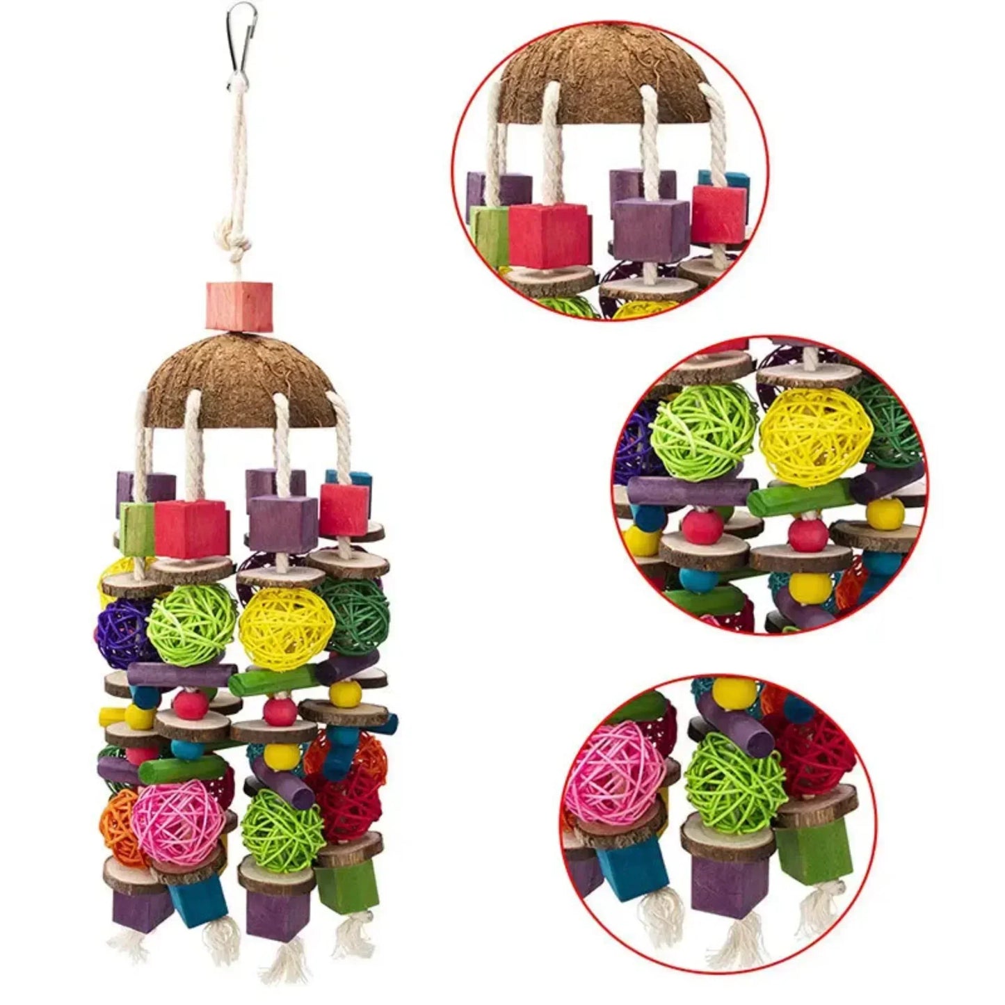 Bird Chew Toy – Parrot Training & Foraging Toy with Paper Strings, Wire Drawing, and Hanging Ball for Cage | Boredom Relief