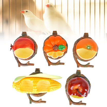 Fruit-Shaped Bird Feeding Bowl – Parrot Water and Food Container, Small Animal Drinking Cup, Cage Accessories