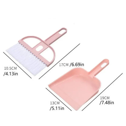 Mini Desktop Cleaning Set – Small Broom and Dustpan for Keyboards, Cat & Hamster Areas, and Pet Care