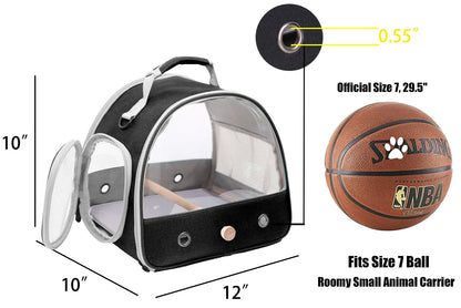 Portable Bird Travel Carrier – Compact carrier for small birds, parrots, and parakeets with standing perch, soft mat, and side access window. Collapsible design for easy storage