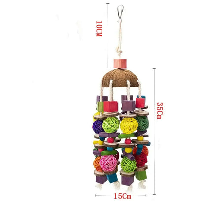 Bird Chew Toy – Parrot Training & Foraging Toy with Paper Strings, Wire Drawing, and Hanging Ball for Cage | Boredom Relief