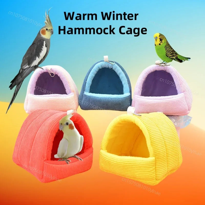 Bird Cage Parrot Cotton Nest – Mini House for Parrots, Budgies, and Small Birds. Warm Winter Hammock, Cage Hut, Tent Bed, and Hanging Cave for Pets