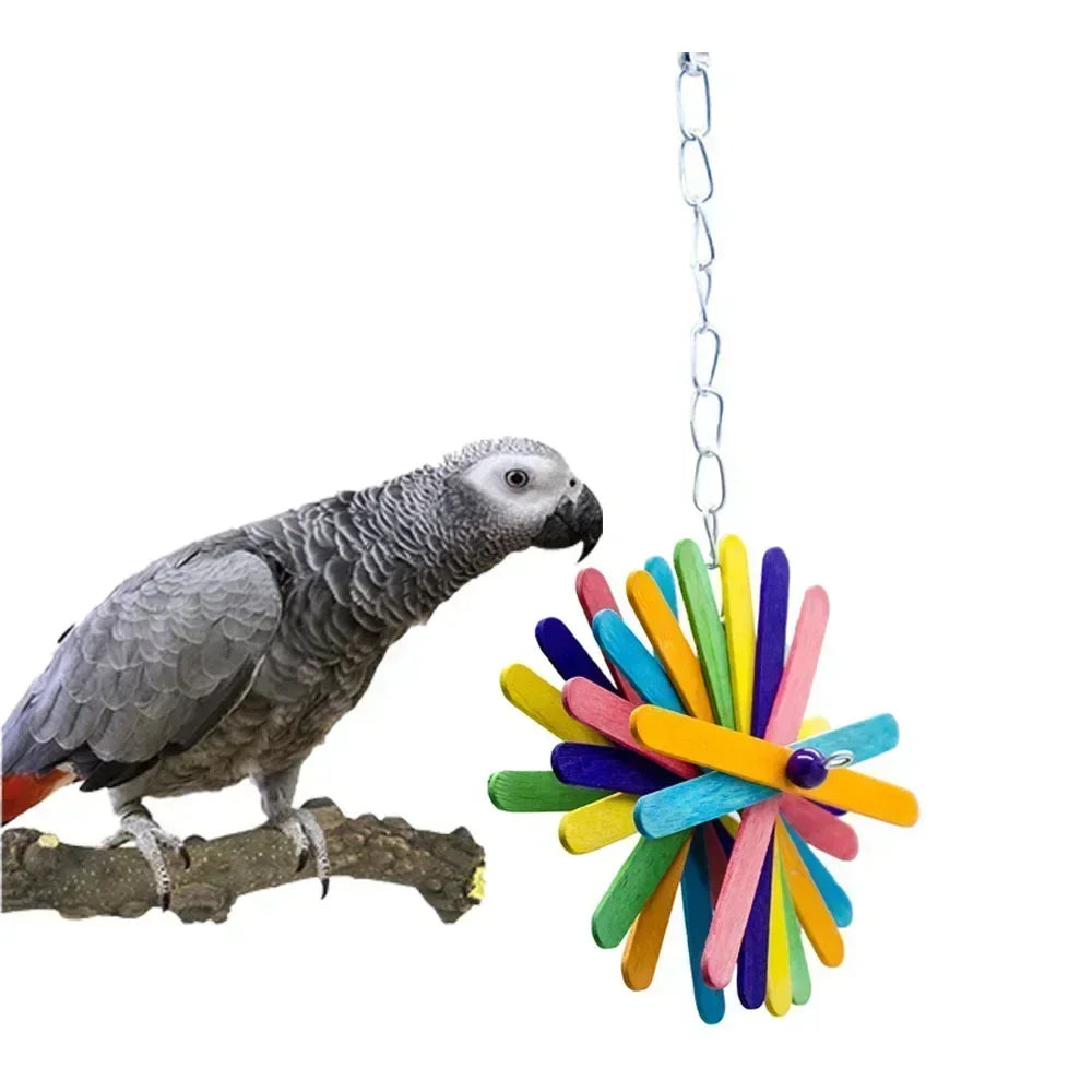 Bird Chew Toy – Parrot Training & Foraging Toy with Paper Strings, Wire Drawing, and Hanging Ball for Cage | Boredom Relief