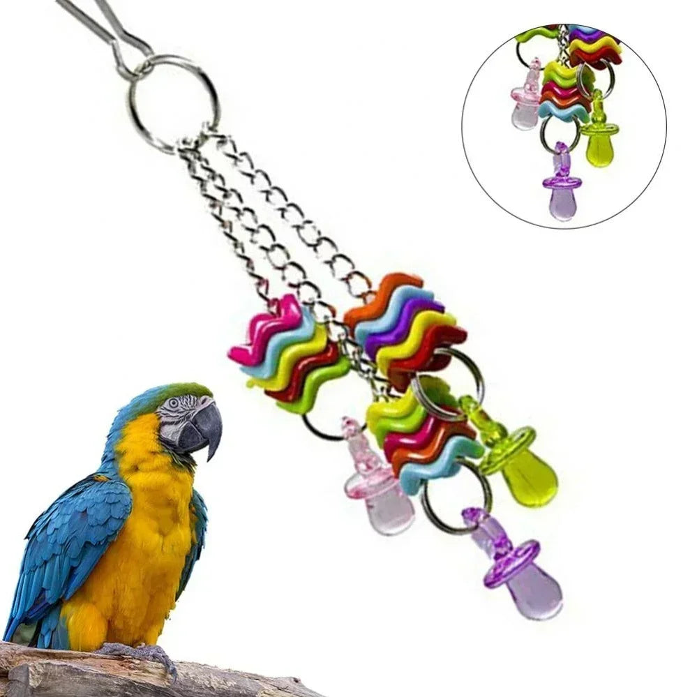 Bird Chew Toy – Parrot Training & Foraging Toy with Paper Strings, Wire Drawing, and Hanging Ball for Cage | Boredom Relief