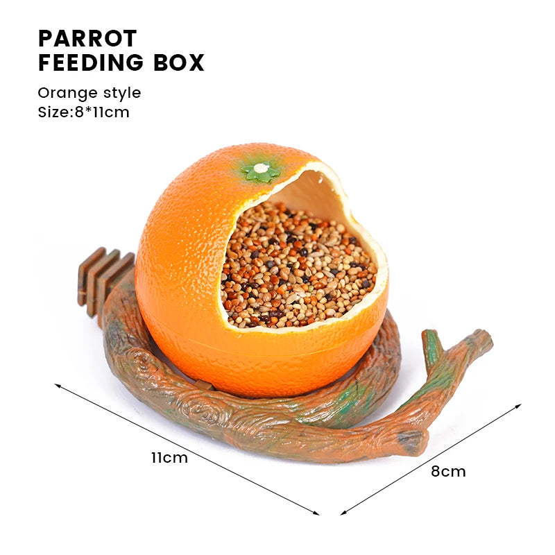 Fruit-Shaped Bird Feeding Bowl – Parrot Water and Food Container, Small Animal Drinking Cup, Cage Accessories