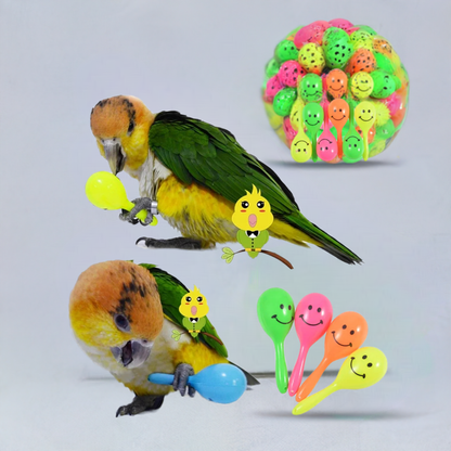 3 Pcs Parrot Rattle Toy Set – Interactive Sand Hammer & Sand Ball for Bird Training and Play | Pet Accessories